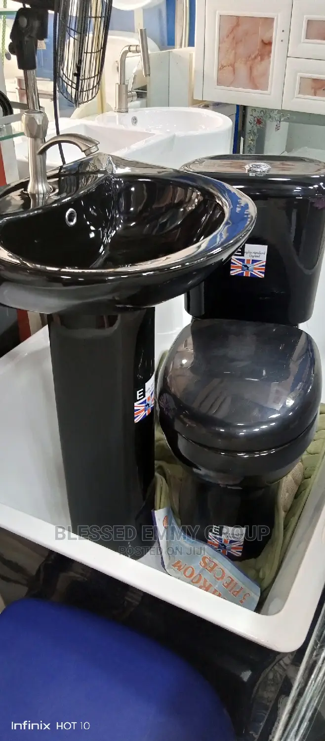 Real England Black Colour WC Set