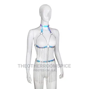 Chain Bra Tassel Belt Panties Lingerie Body Harness Costume