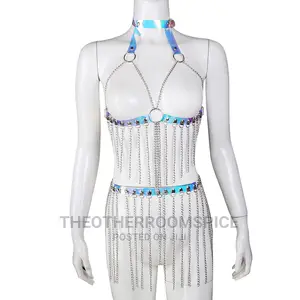 Chain Bra Tassel Belt Panties Lingerie Body Harness Costume