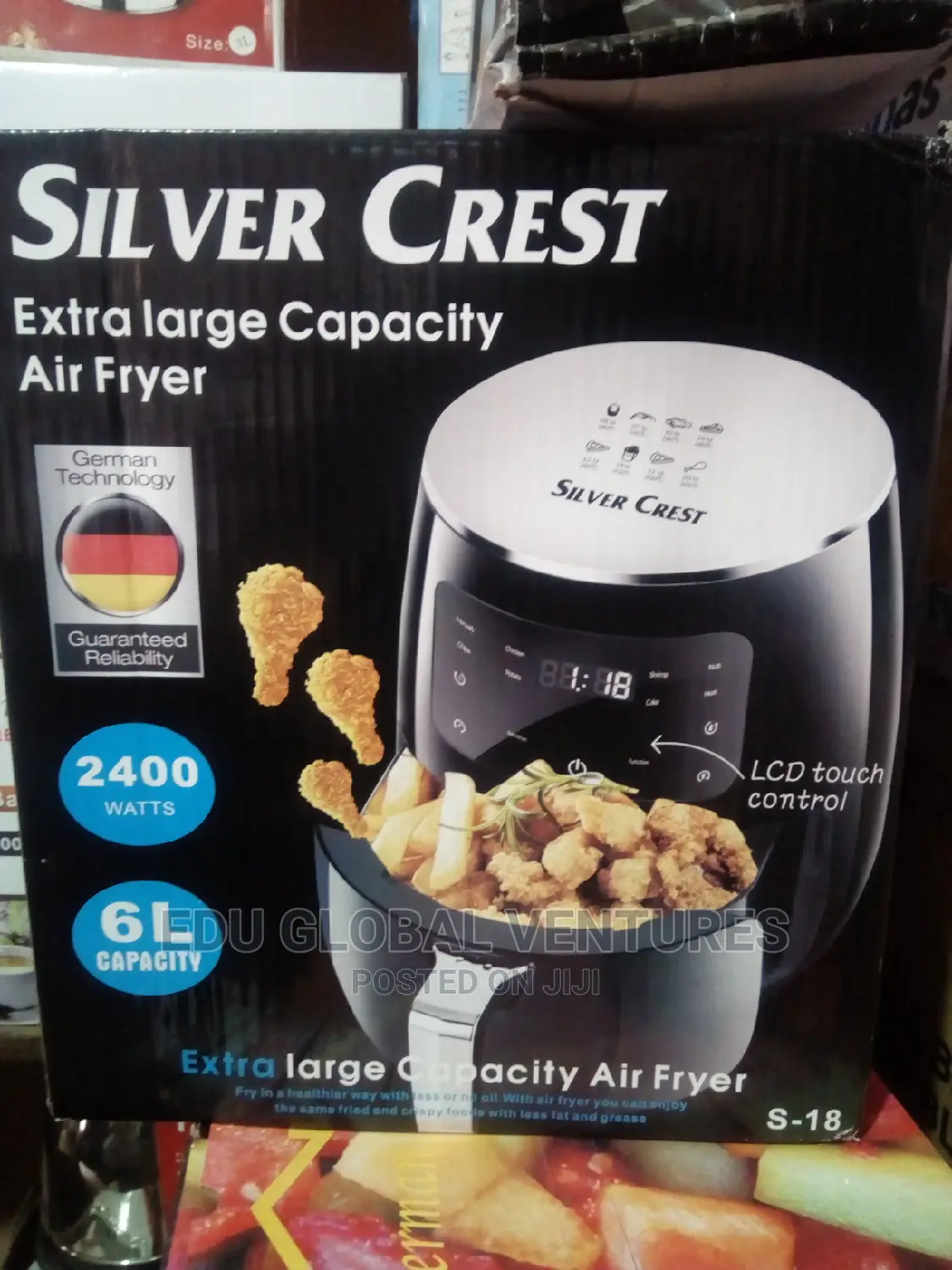 Silver Crest Digital Airfryer 6litres Extra Large Capacity.