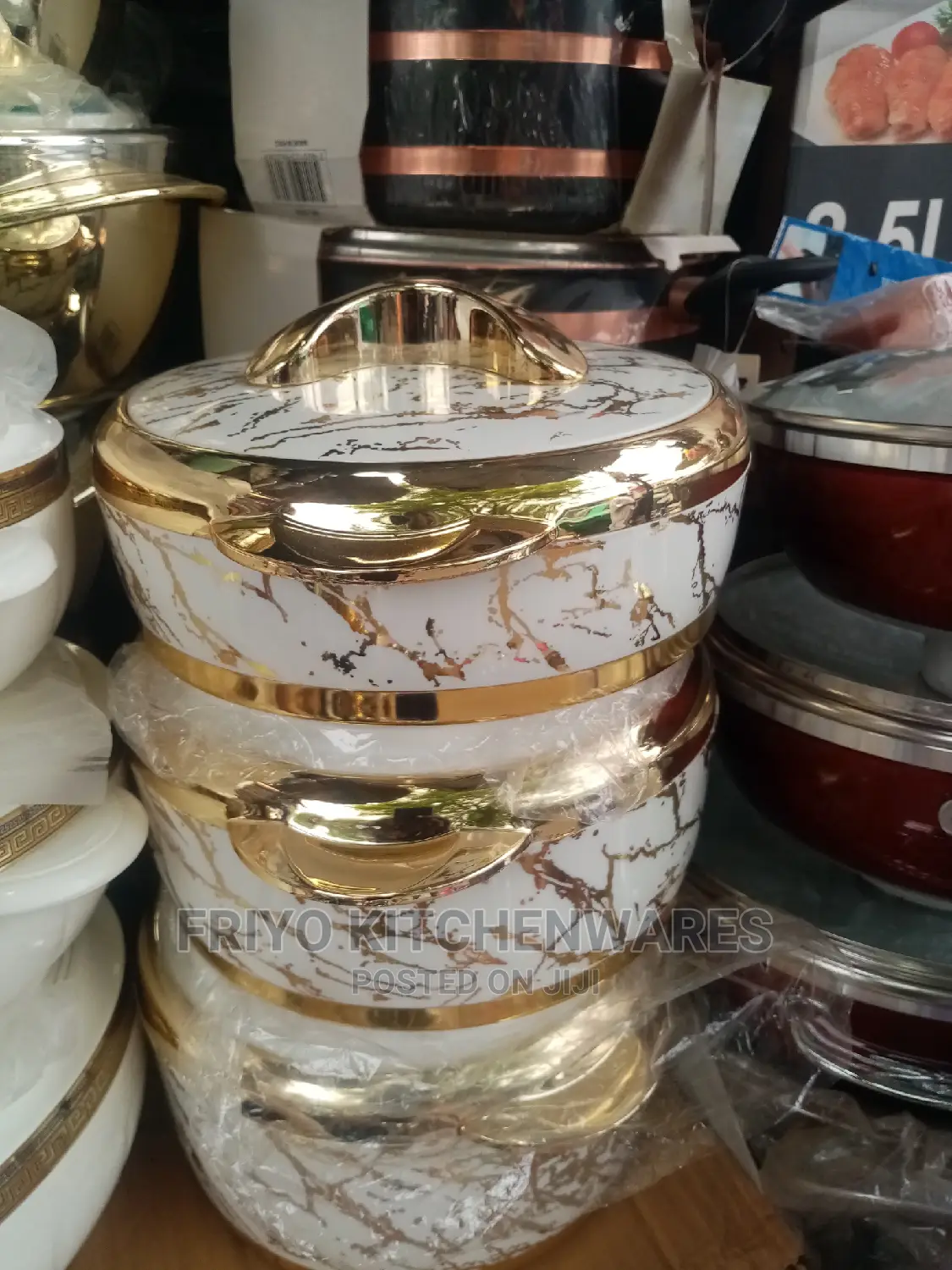 3 Set Gold Food Warmer
