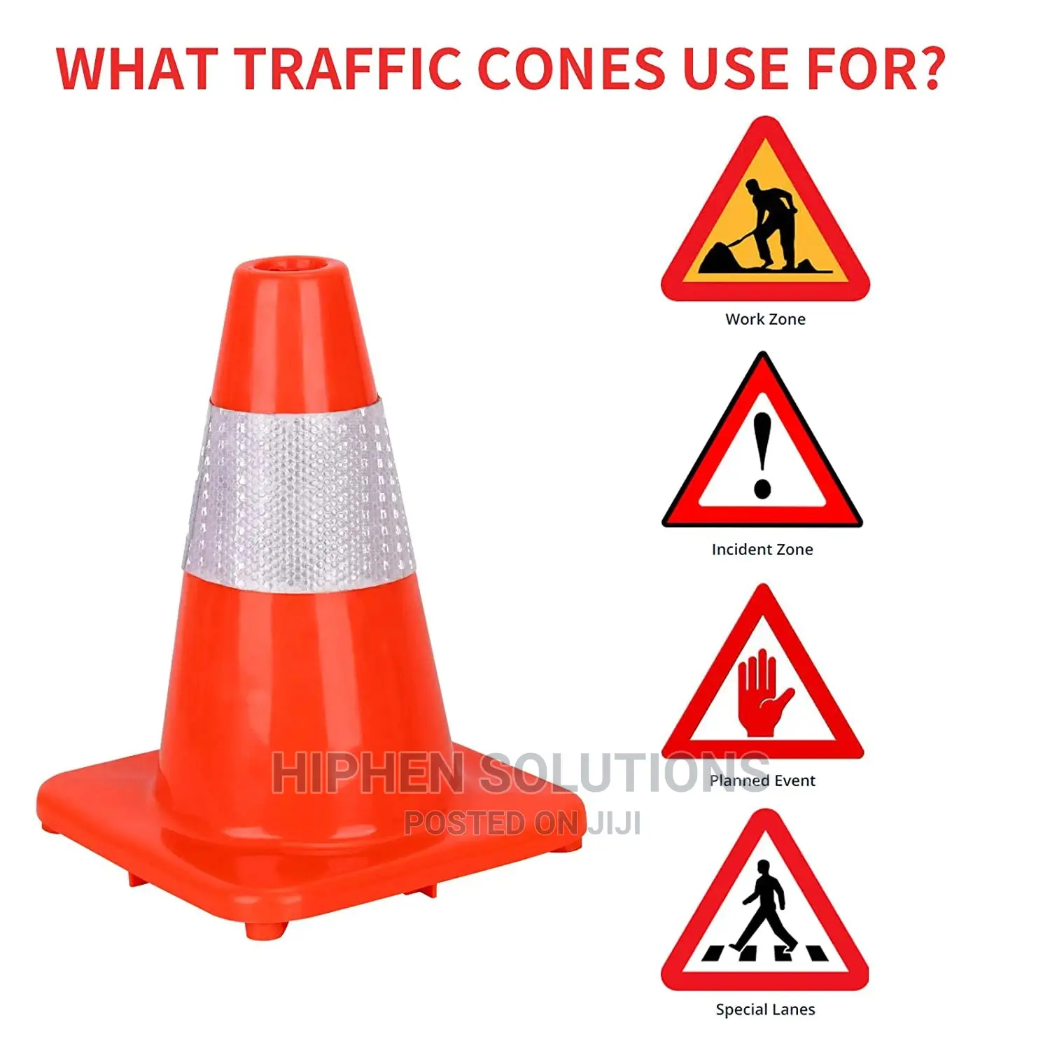 Parking Cones With Reflective Collars