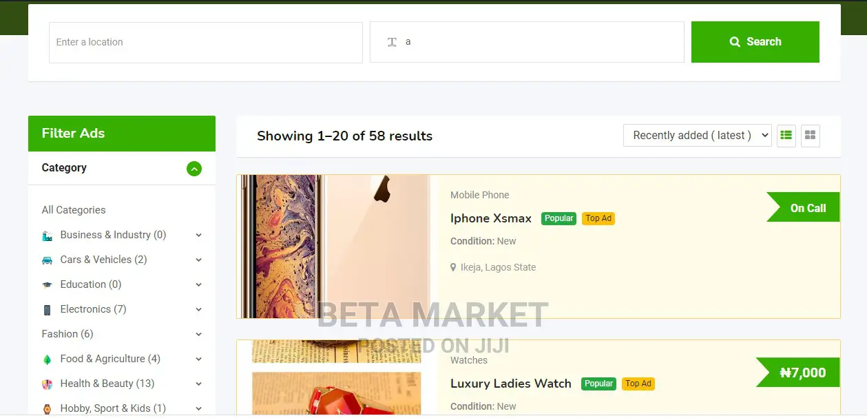 Classified Advertisement Website