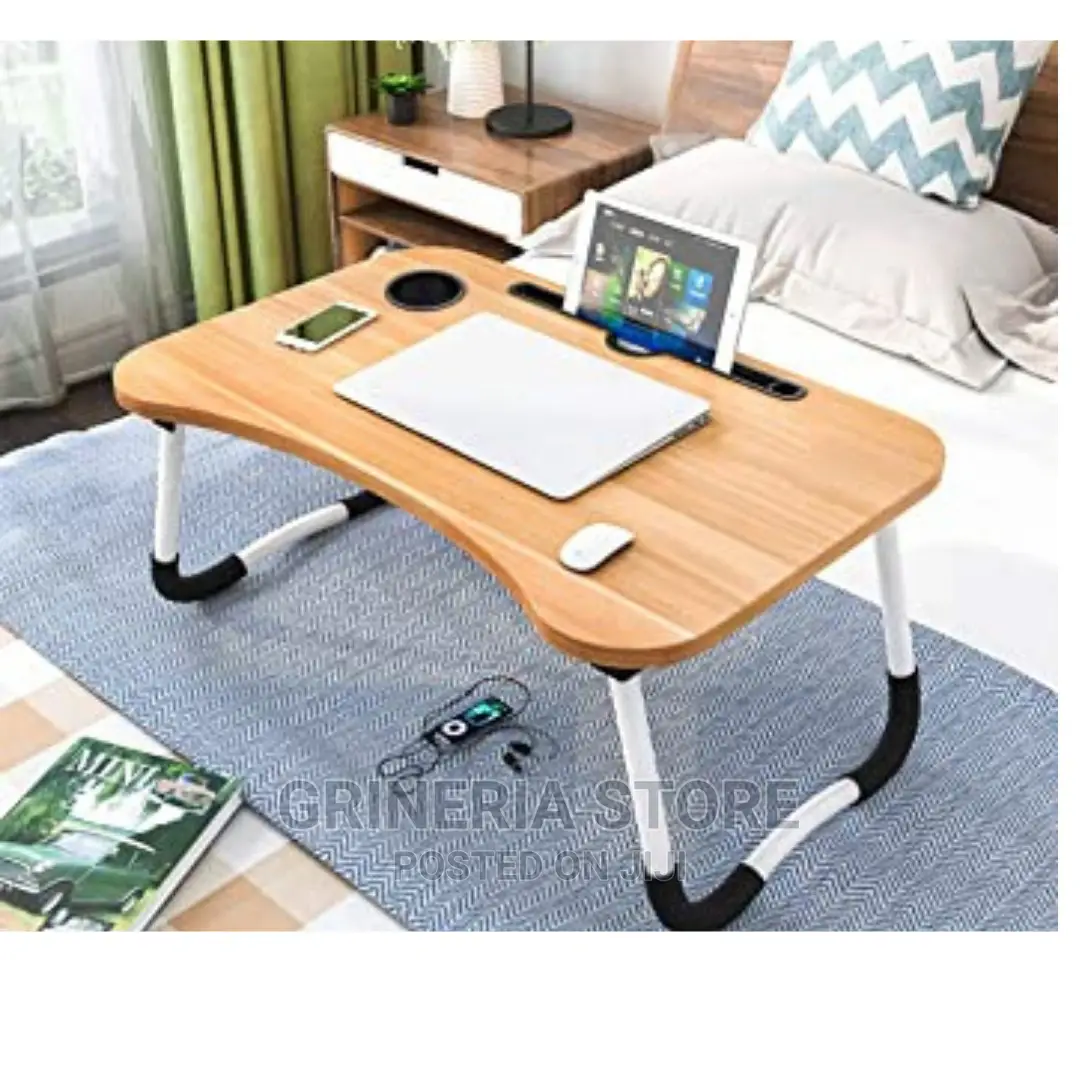 Bedside Laptop Table With Tea Cup Slot