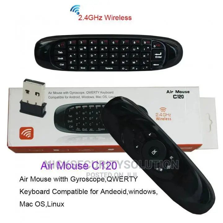 Mini C120 2.4G Wireless 6-Axis Gyroscope Air Mouse Remote Co