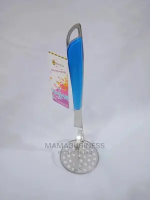 Stainless Steel Potato Masher With Plastic Handle - Blue