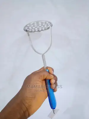 Stainless Steel Potato Masher With Plastic Handle - Blue