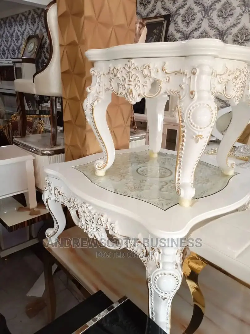 White Royal Center Table and 2side Stools