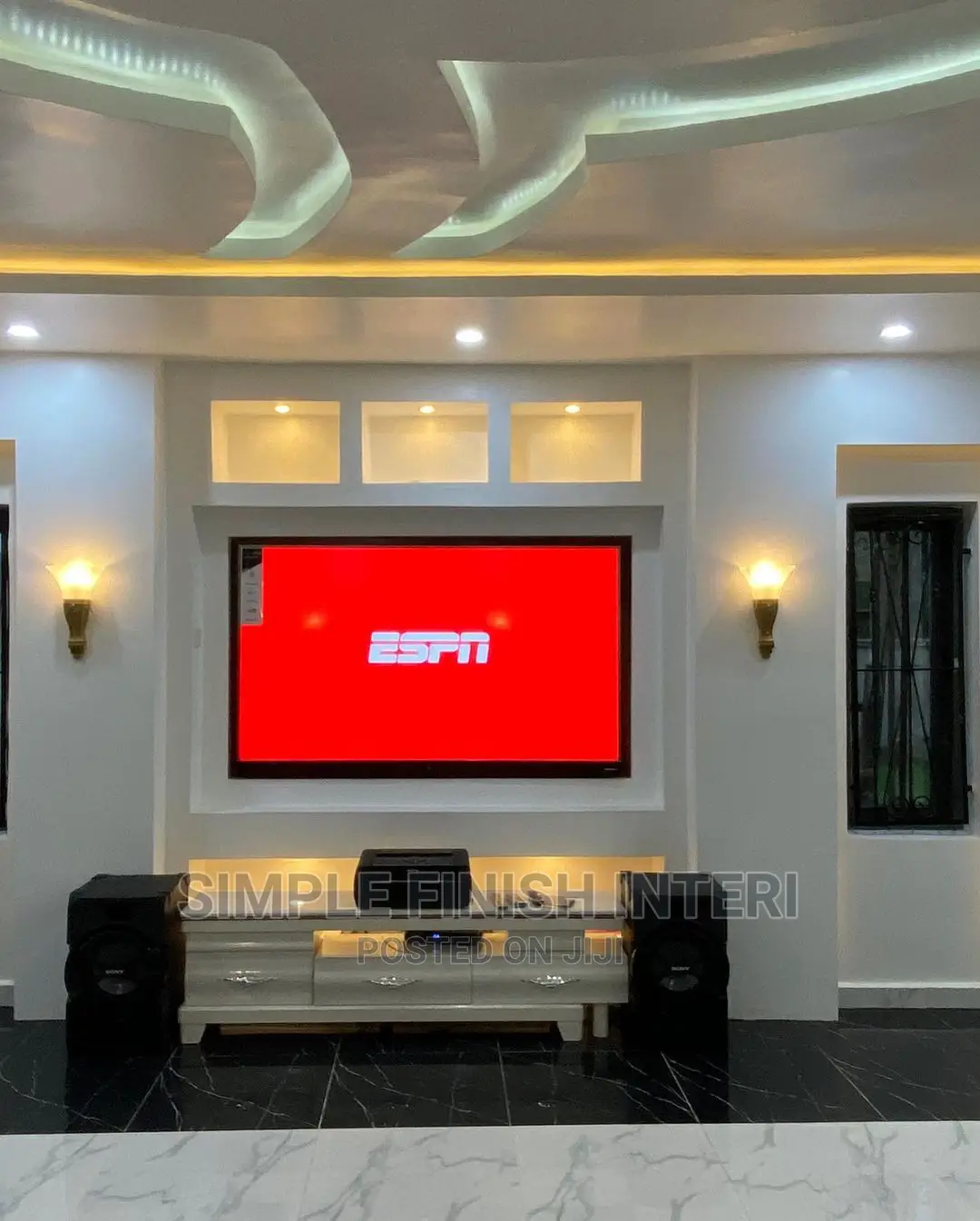 Pop Ceiling Tv Wall Unit Interior Design