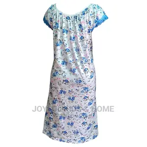 Ladies Midi Night Gown -Blue and Multi