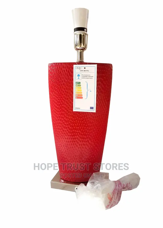 Hot Chilli Red Bahama Small Table Lamp With Red Shape