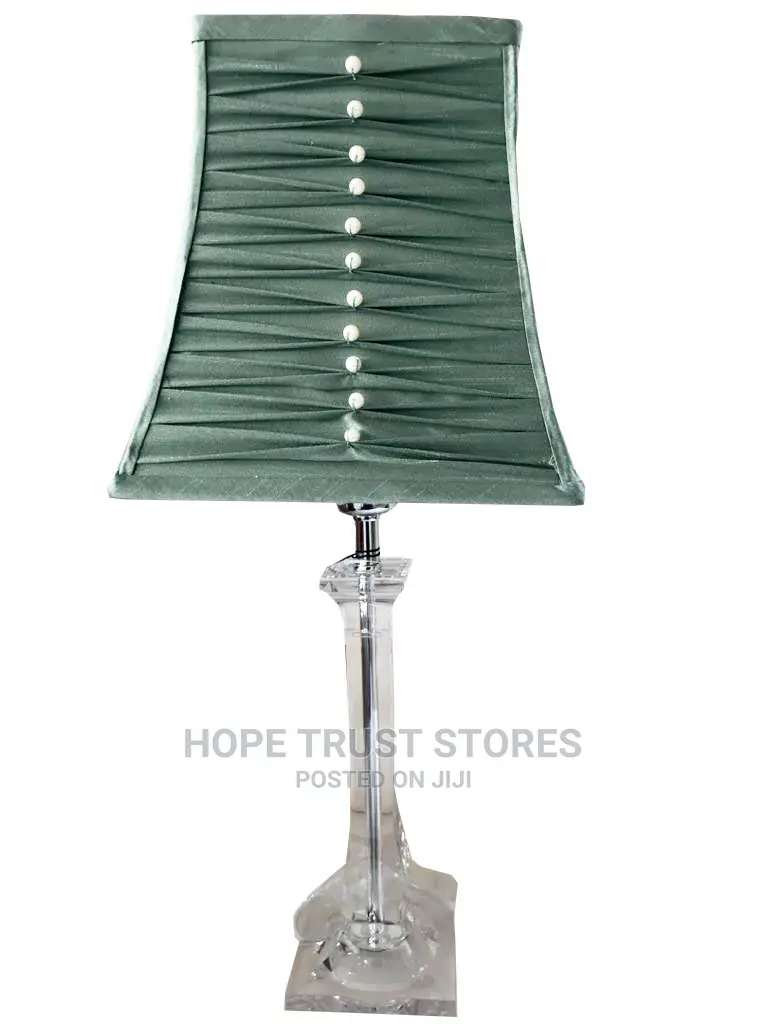 Balmoral Acrylic Table Lamp With Pleated Duck Egg Shape