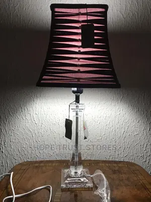 Balmoral Acrylic Table Lamp With Pleated Red Shape