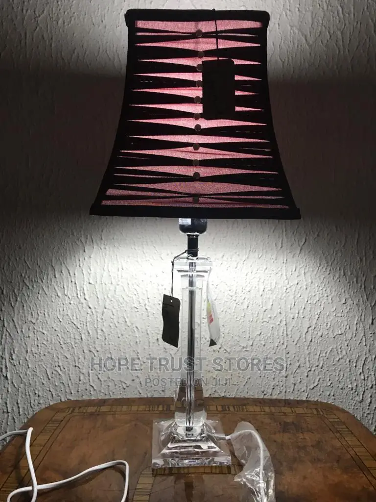 Balmoral Acrylic Table Lamp With Pleated Red Shape