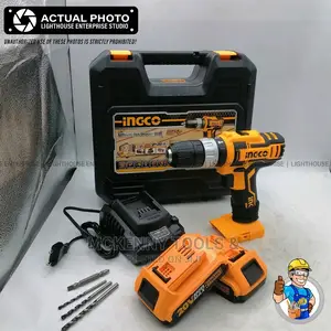 INGCO 20V Lithium-Ion Impact Drill/Cordless Hammer Drill