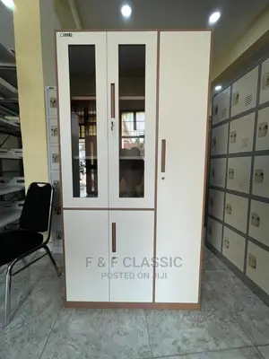 Steel Bookshelve With Mini Wardrobe