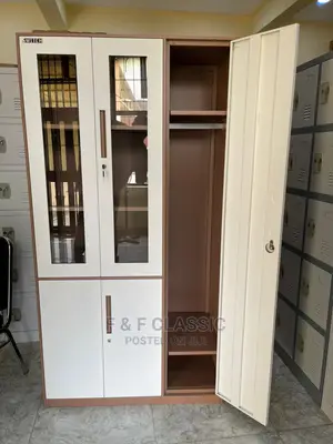 Steel Bookshelve With Mini Wardrobe