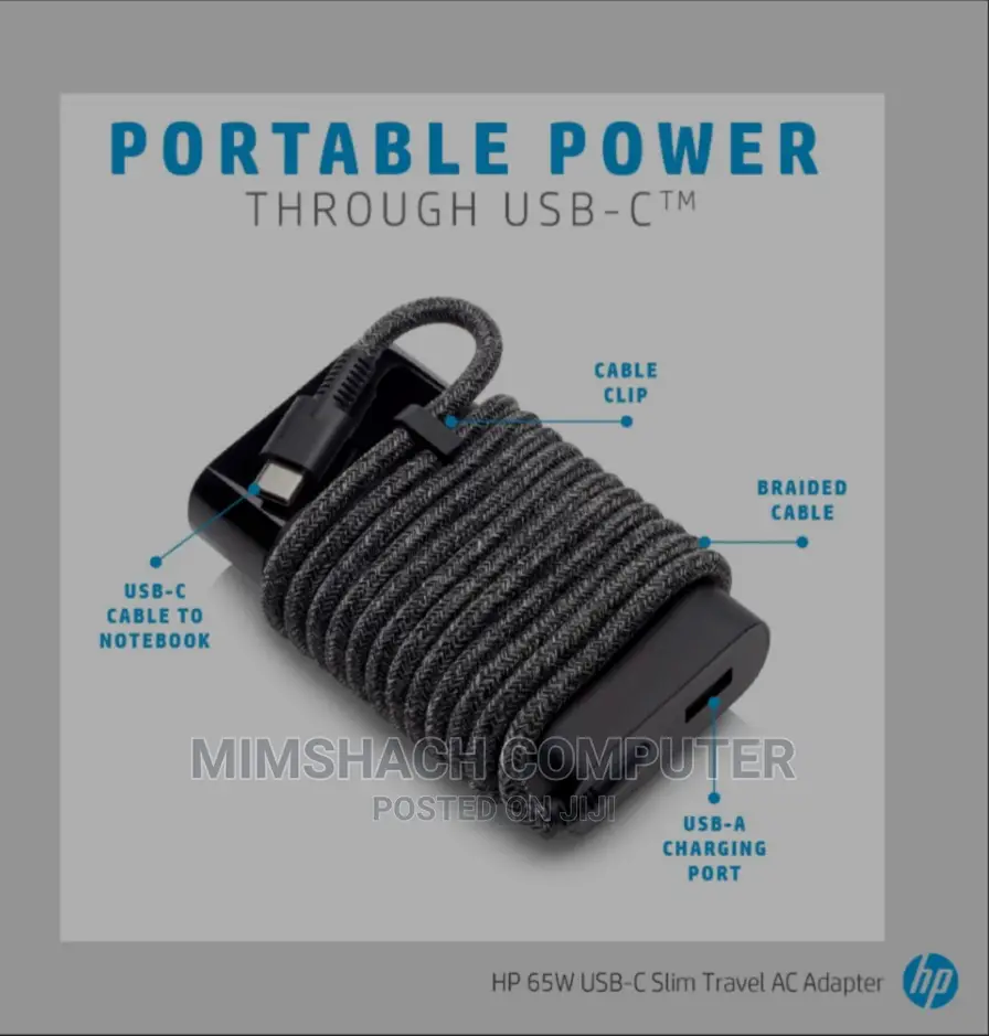 Hp 65wh Type-C Charger With Usb-a Charging Port
