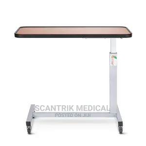 Adjustable Over Bed Table With Wheels Hospital Use