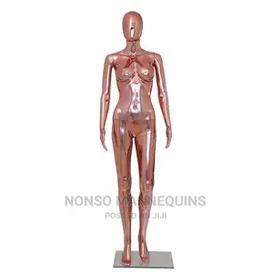 Female Size 8 Rose Gold Chrome Egg Head Mannequins
