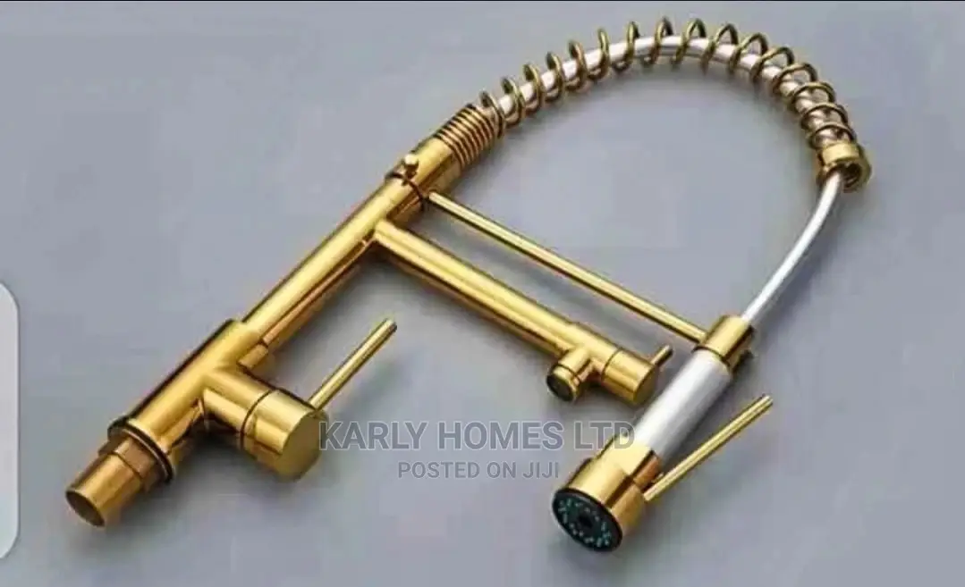 Gold Spring Mixer With Tap