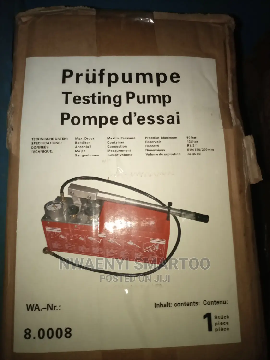 Testing Pump (Bucket)