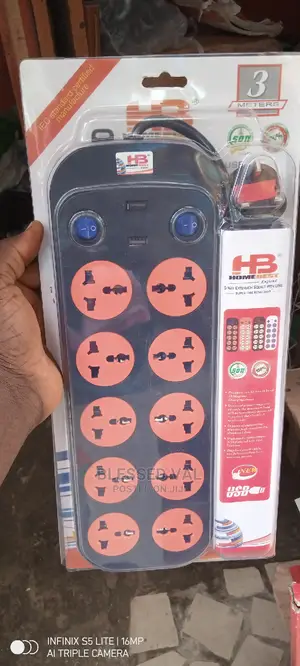 10 Way Extension Socket With USB Super Surge Protector