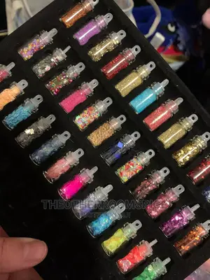 48pc Nail Art Glitter Powder Manicure Design Sticker Set