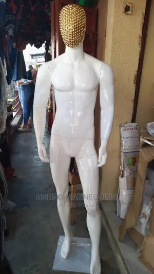 Male Gold White Stone Face Mannequin