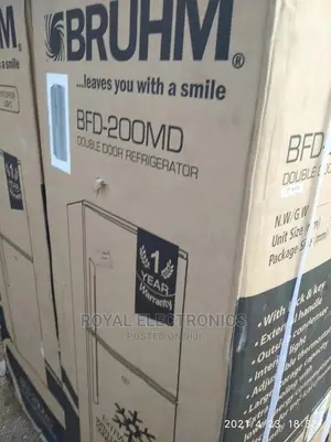 Brand New Bruhm Double Door Fridge and Freezer BFD-200MS