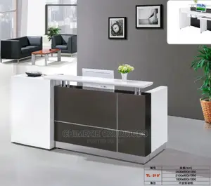 1.8 Meters White and Brown Reception Table