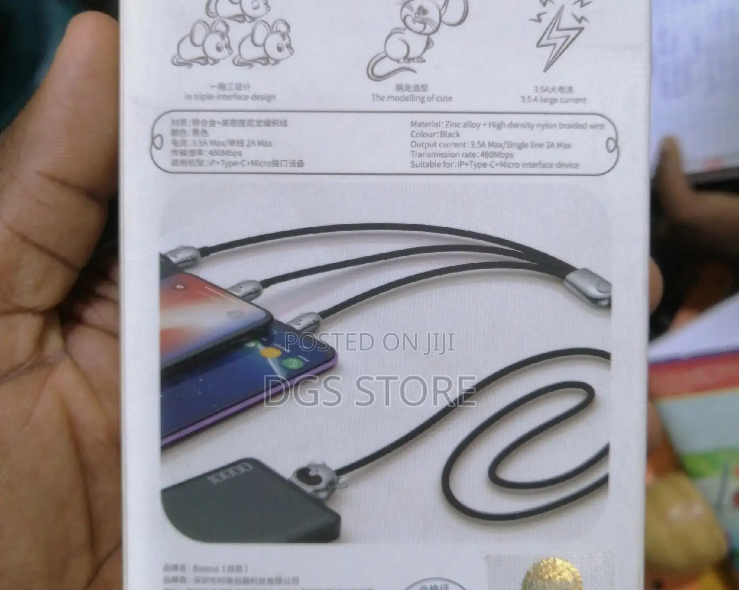 Baseus 3in1 Usb Cable Three Little Mouse