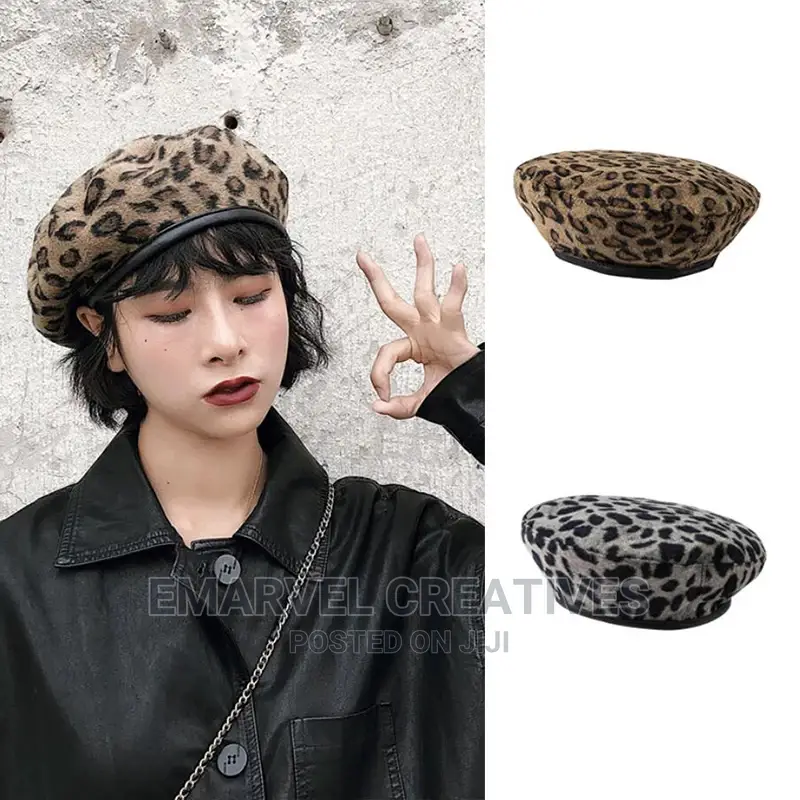 Leopard Skin Beret for Trendy Ladies