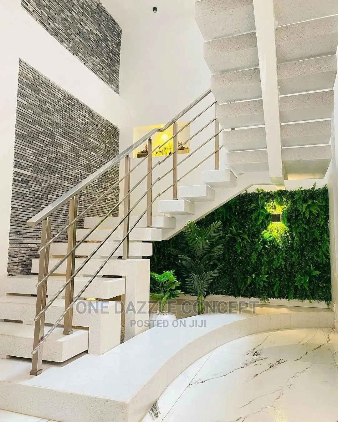 Under Staircase Foilage Design