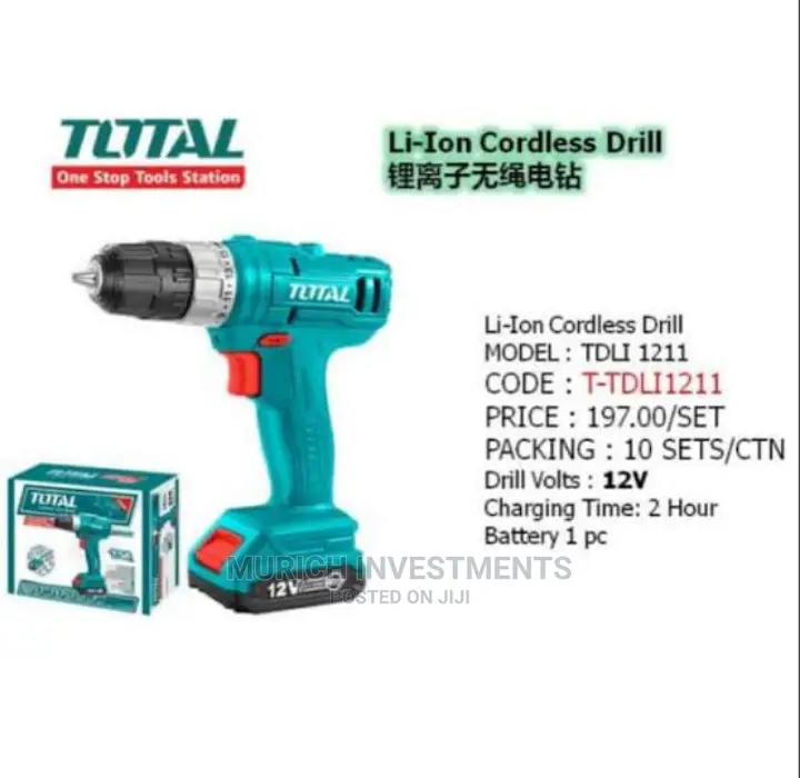 Total Lithium Ion Cordless Drill 12v