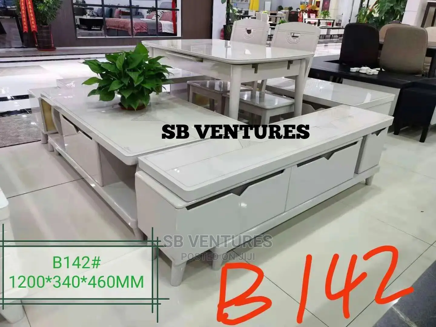 White Adjustable Turkey Tv Stand