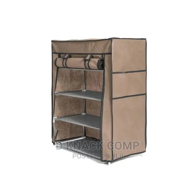 5 Layer 4grid Dustproof Shoe Rack Shelf Storage Closet-Brown