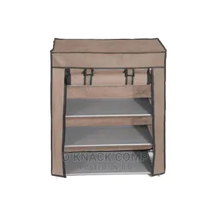 5 Layer 4grid Dustproof Shoe Rack Shelf Storage Closet-Brown
