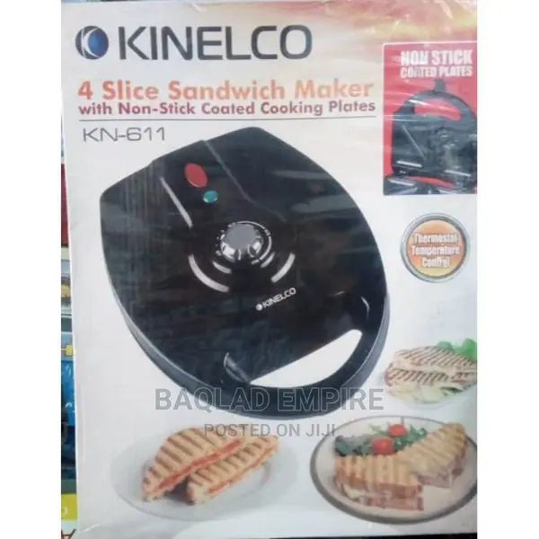 Kinelco 4 Slice Bread Toaster / Sandwich Maker - (Black