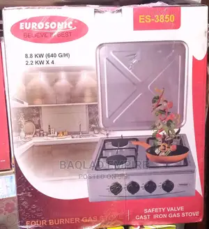 Eurosonic Table Top Manual Gas Cooker - 4 Burner