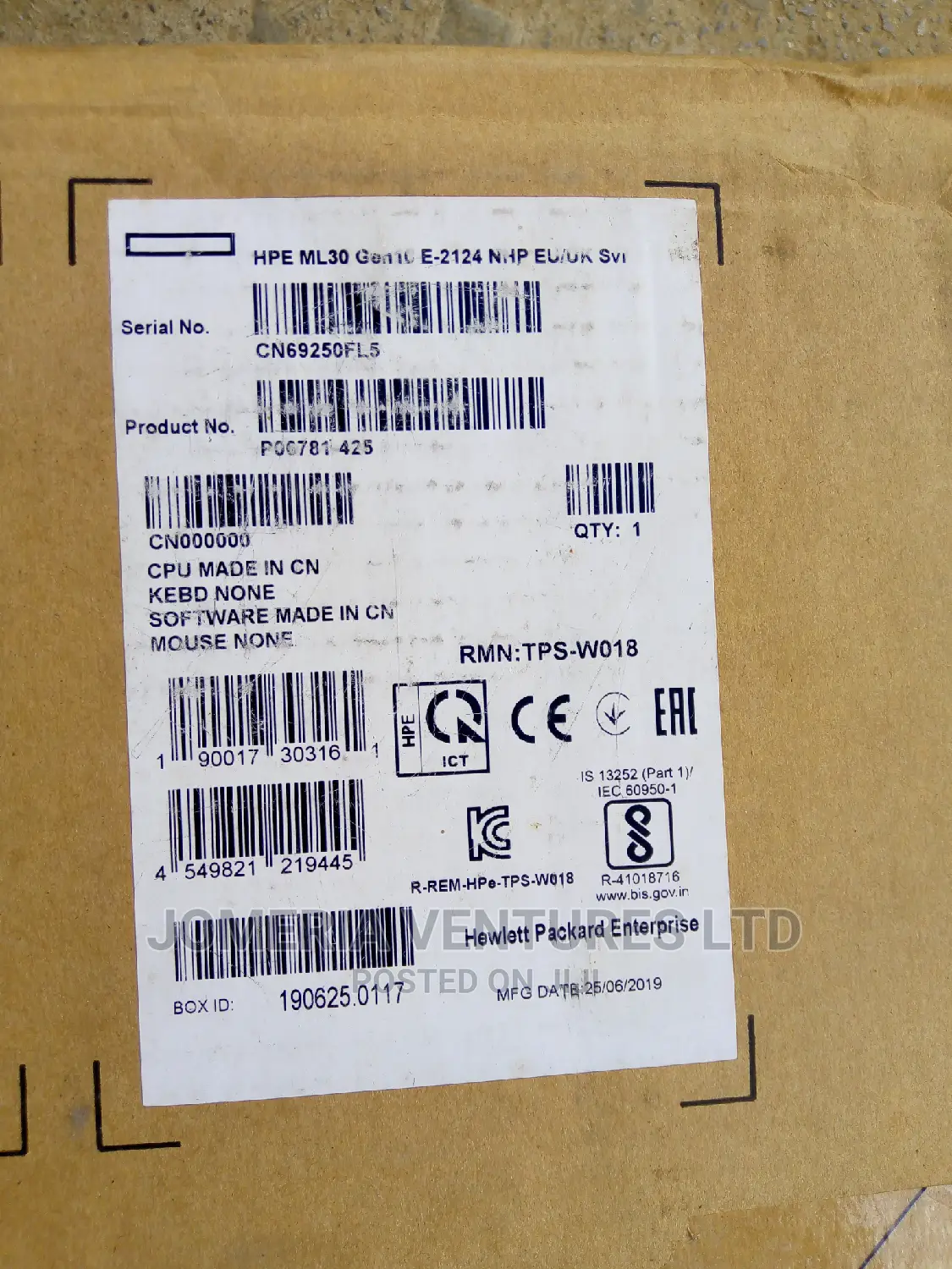 New Server HP ProLiant ML 8GB Intel Xeon HDD 1T
