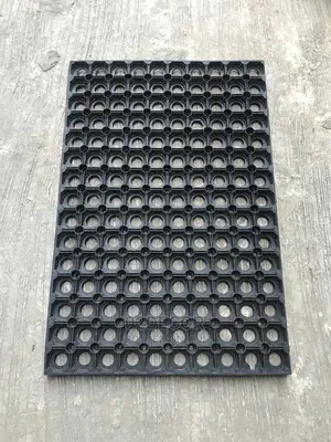 All Black Hollow Rubber Doormat 40/60