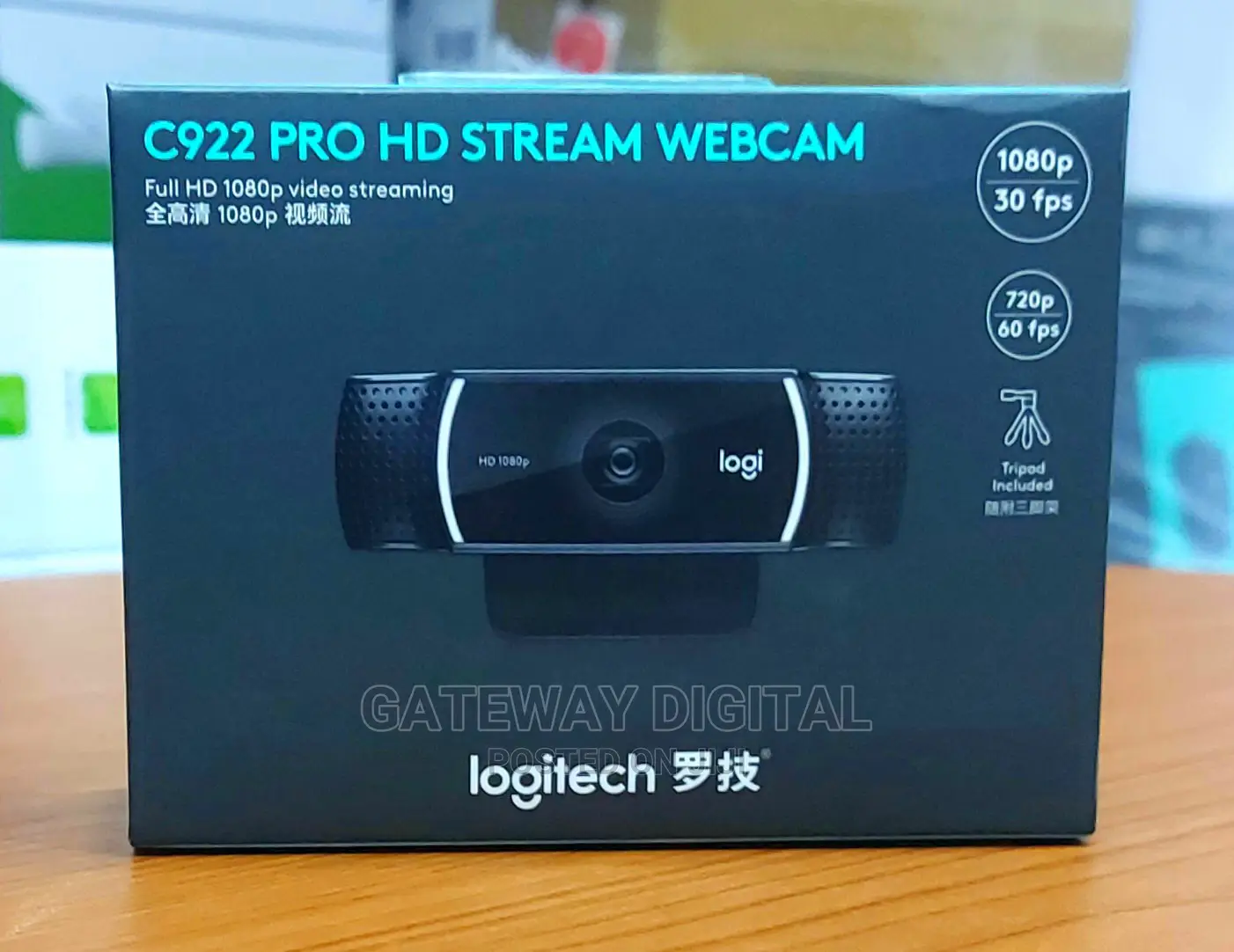 Logitech C922 Pro Stream HD Webcam+Tripod
