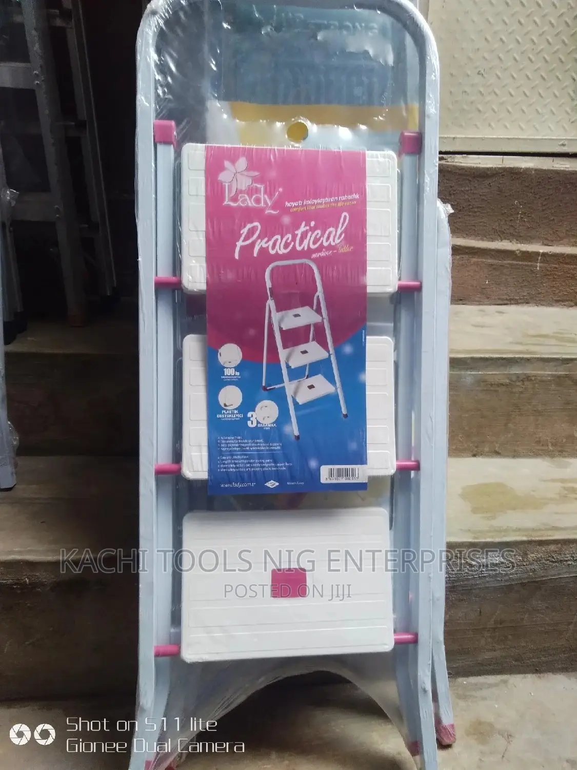 3steps White Ladder Portable