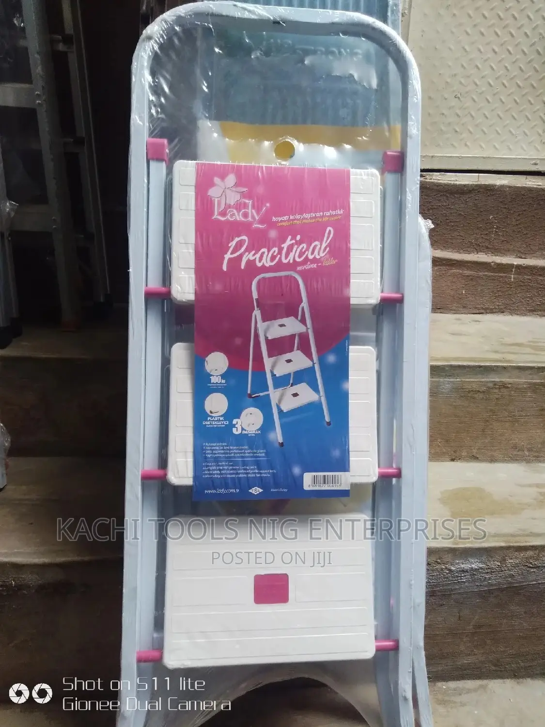 3steps White Ladder Portable