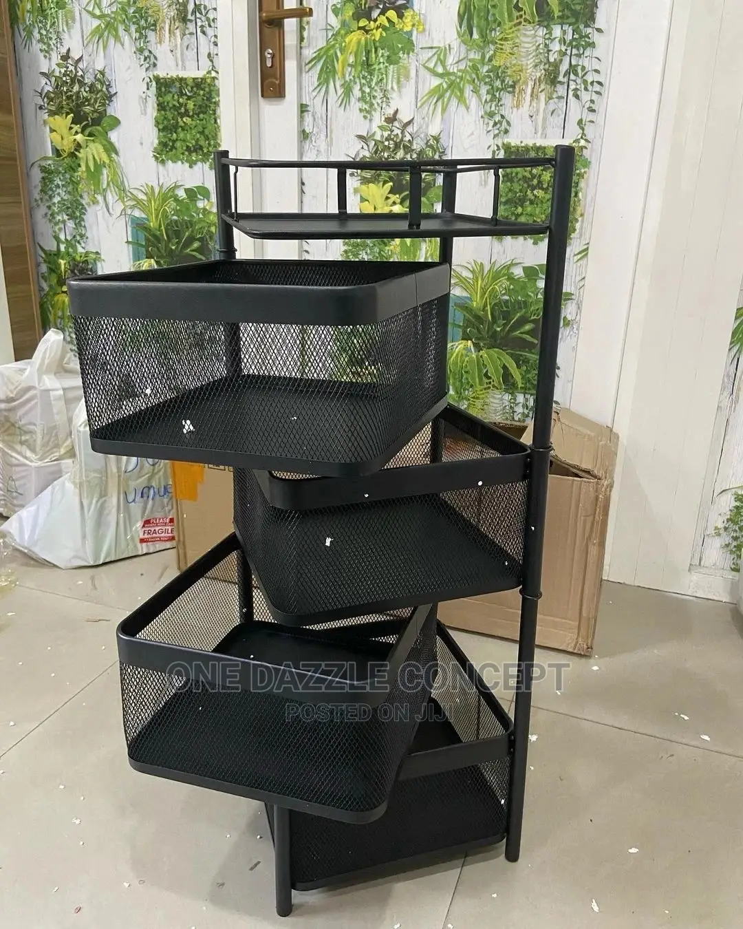 5 Layers Rotatable Trolley Storage Basket