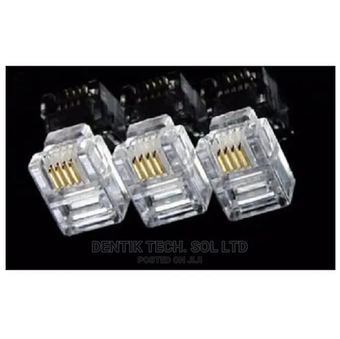RJ-11 Connector - 4P4C 4pins - 100 Pieces - Dentik Tech. Sol LTD Price ...