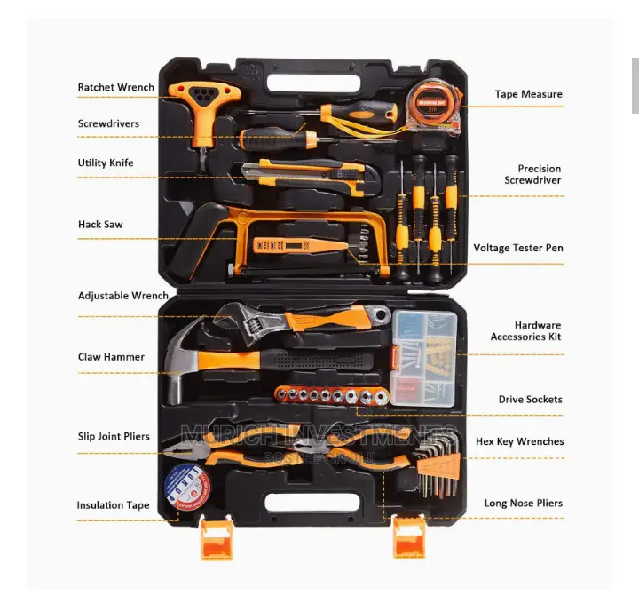 Home Repair Tools Set,82 Pieces General Hand Basic Tool Kit