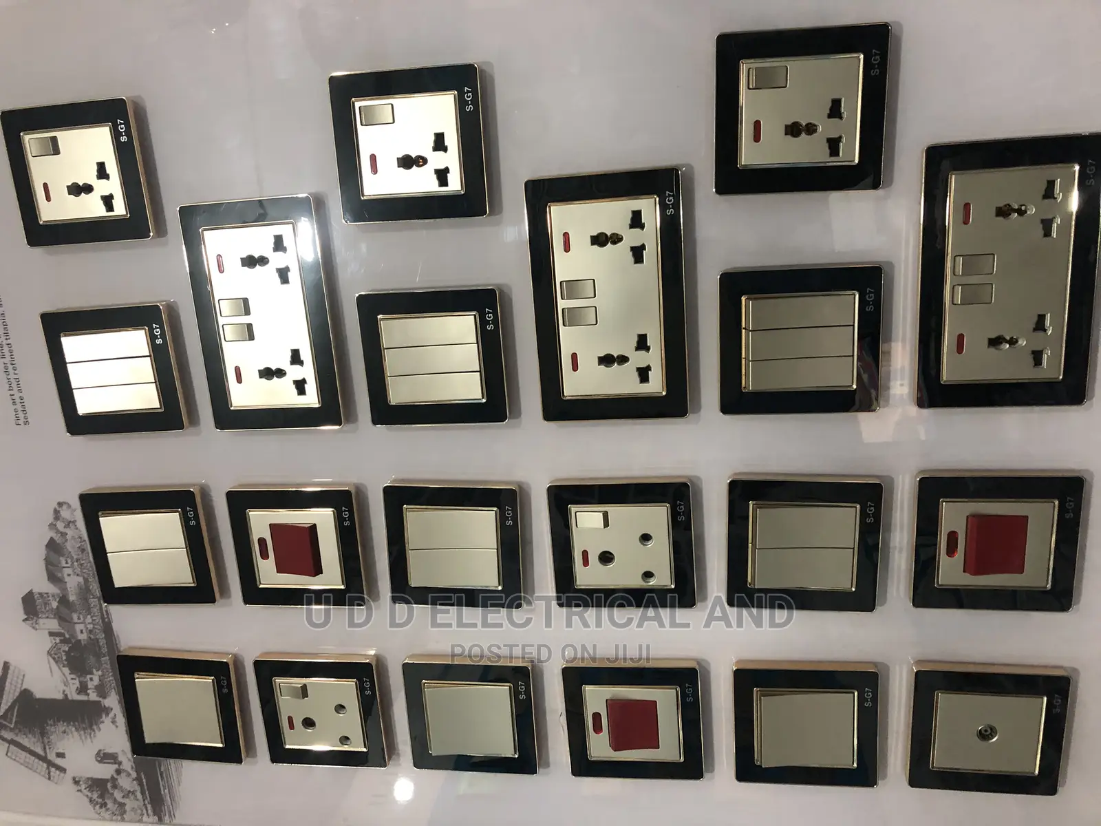 Switch Socket All Sizes Silver and Gold Back