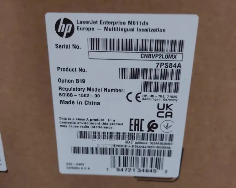 Hp Laserjet Enterprise M611dn Printer (7ps84a)